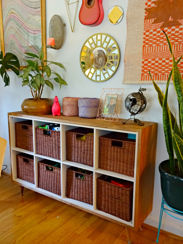 How we blend toy storage with our decor - A Designer At Home