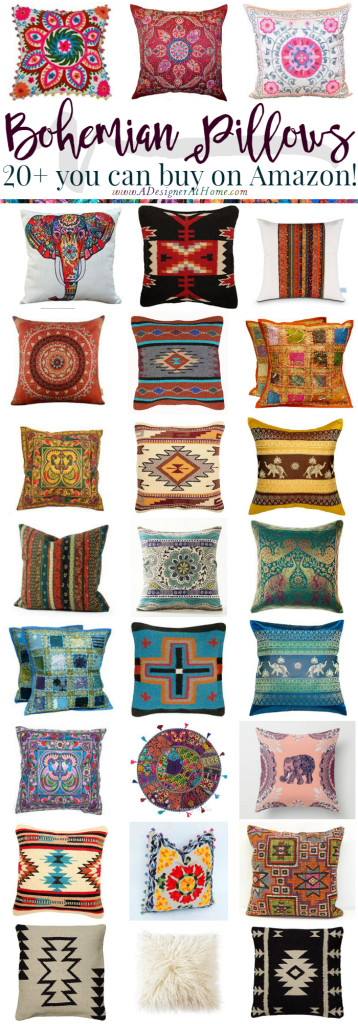 Where To Buy Bohemian Pillows A Designer At Home   20 Bohemian Style Pillows You Can Buy On Amason 358x1024 